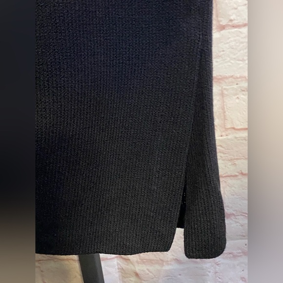 ST. JOHN EVENING MARIE GRAY Black Elastic Waist Pants W Leg Slits Sz 10 - Picture 3 of 5